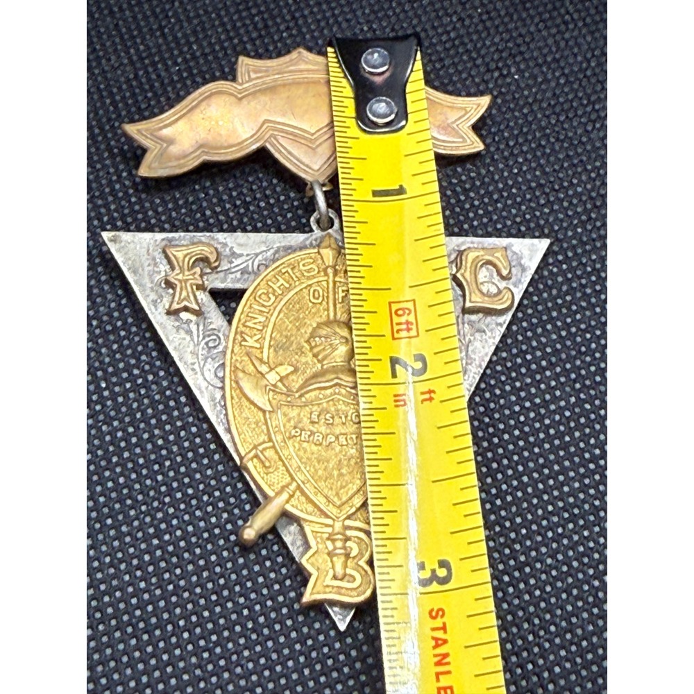 Vintage Knights of Pythias Fraternal Medal SS Davis Lodge SC Copyright 1874 FCB - Picture 7 of 8